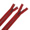 5MM Two Way Separating Open Bottom Zipper Red Tape Gun Metal Teeth 36"